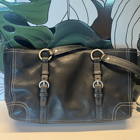 Coach Black Leather Pebble Bag | Vintage - Picture 4 of 7
